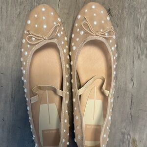 Dolce Vita Pearl Embellished Ballet Flats – Nude – Size 7.5